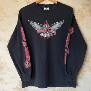 Vintage Y2K Orange County Choppers Long Sleeve | Faded Gothic Print | Size L